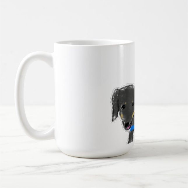 Süßer handgezeichneter sich streckender schwarzer  kaffeetasse (Links)