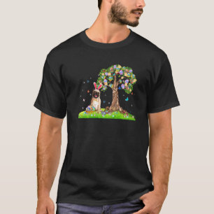 Süßer Häschen Pug Hund Mit Ostereiern Baum Fröhlic T-Shirt