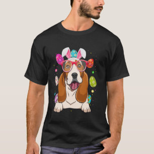 Süßer Hase Basset Hound Hundegesicht Ostereier Ost T-Shirt