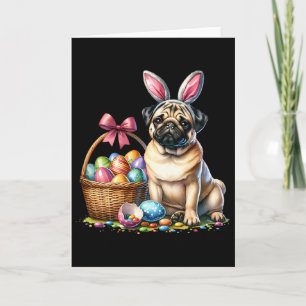 Süßer Hase Boxer Hund Blumen Oster Eier Skizze Hun Karte