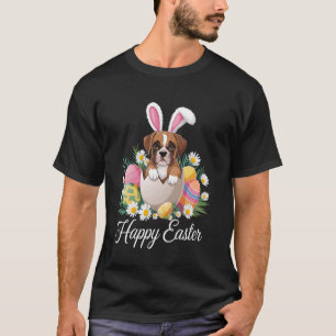 Süßer Hase Boxer Hund Floral Ostereier Korb Hund T-Shirt