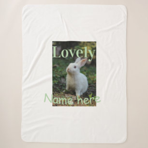 Süßer Hase Kaninchen Haustier Foto Name grün Paste Sherpadecke
