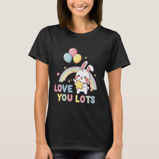 Süßer Hase liebt dich sehr | Kawaii-Kaninchen mit T-Shirt