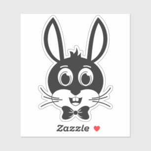 Süßer Hasengesicht-Junge Cartoon-Osterhase Aufkleber