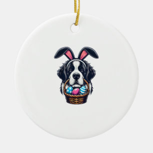 Süßer Hasenohren St. Bernhard Hund Ostereier Besit Keramik Ornament
