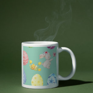 Süßer hellgrüner Wasserfarben-Osterhase Kaffeetasse