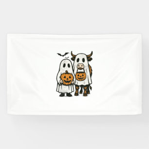 Süßer Herbst Highland-Kuh-Geist Halloween 2 Banner
