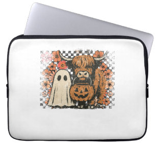Süßer Herbst Highland-Kuh-Geist Halloween Laptopschutzhülle