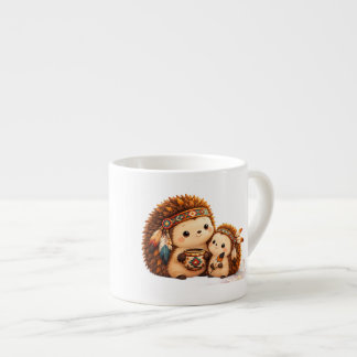 Süßer Herbst-Igel-Kaffeebecher mit farbenfrohem He Espressotasse