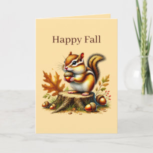 Süßer Herbst-Saison anpassbarer Chipmunk Karte