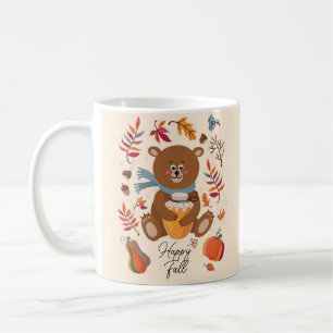 Süßer Herbstbabybär mit Honig und individuellem Te Kaffeetasse