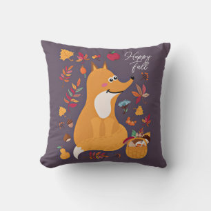 Süßer Herbstfuchs mit individuellem Text Kissen