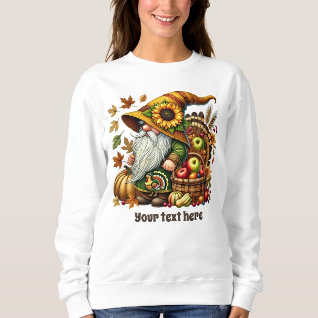 Süßer Herbstlicher Gnom mit Text  Sweatshirt (Vorderseite)