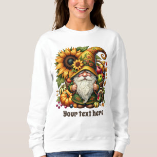 Süßer Herbstlicher saisonaler Gnom Text hinzufügen Sweatshirt