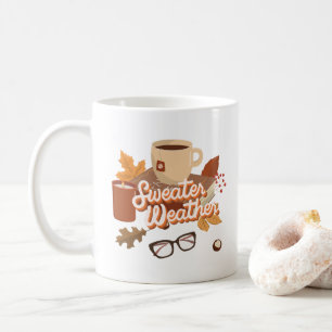 Süßer Herbstlook Pullover Wetter Wärme Illustratio Kaffeetasse
