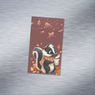 Süßer Herbstskunk gefaltete Visitenkarte - Gemütli Magnetische Visitenkarte