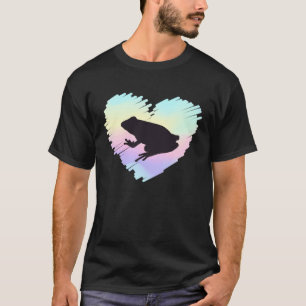 Süßer Herz Frosch  Ich liebe Frösche Kröte Regenbo T-Shirt