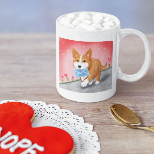 Süßer Herzbrief geliefert von Corgi  Kaffeetasse