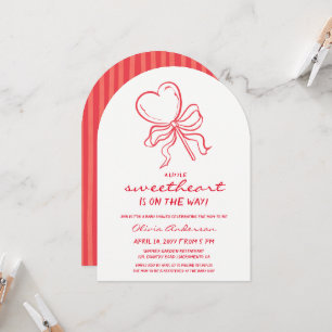 Süßer Herzstreifen-Lutscher-Baby-Party Einladung