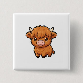 Süßer Highland-Kuh-Knopf Button