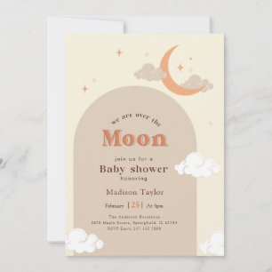 Süßer Himmelskörper Mond und Sterne Baby Shower Einladung