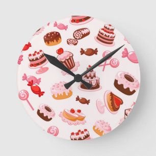 Süßer Hintergrund Runde Wanduhr