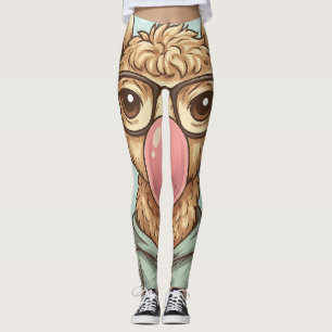 Süßer Hipster-Lama-Aufkleber Leggings
