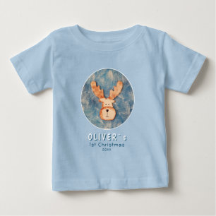 Süßer Hirsch Rentier Baby`s erstes Weihnachten Baby T-shirt