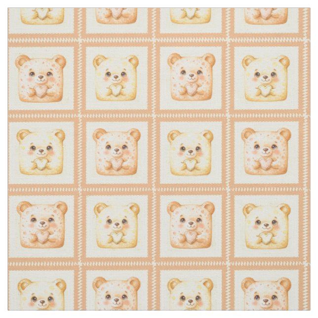 Süßer Honig-Patchwork-Teddybär Stoff (Muster)