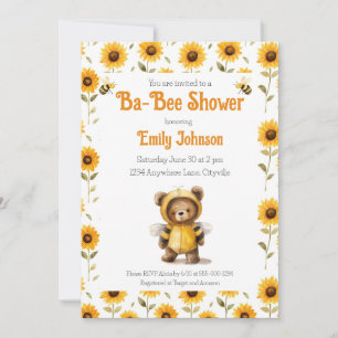 Süßer Honigbär Ba-Bee-Baby-Party-Einladung Einladung