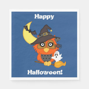 Süßer Hoot Owl Halloween Serviette