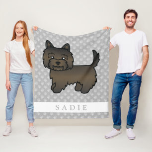 Süßer Hund Dark Brindle Cairn Terrier & benutzerde Fleecedecke