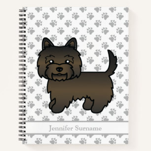 Süßer Hund der dunklen Brindle Cairn Terrier-Rasse Notizbuch