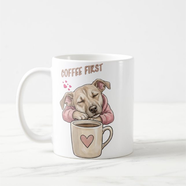 Süßer Hund, der friedlich schläft  Kaffeetasse (Links)