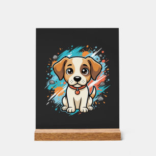 Süßer Hund Farb-Spritzer Vektor Kunst_1 Acrylschild