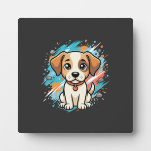 Süßer Hund Farb-Spritzer Vektor Kunst_1 Fotoplatte