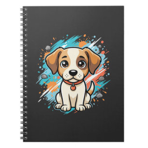 Süßer Hund Farbe Spritzer Vektor Kunst_1 Notizblock
