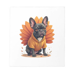 Süßer Hund Frenchie Thanksgiving Kinder Teenager M Notizblock