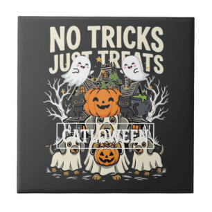 Süßer Hund Halloween Keine Tricks, nur Leckerlis_1 Fliese