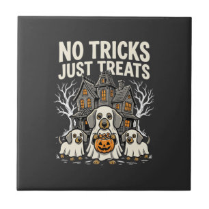 Süßer Hund Halloween Keine Tricks Nur Leckerlis_1 Fliese