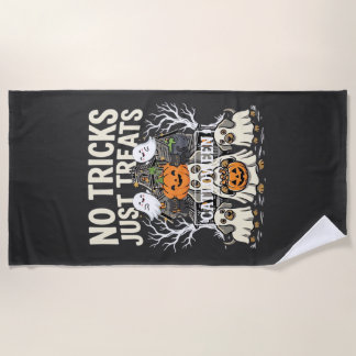 Süßer Hund Halloween Keine Tricks, nur Leckerlis_1 Strandtuch