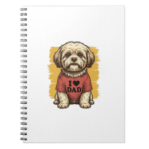 Süßer Hund, ich liebe Papa Vintage Gravur Vektor D Notizblock