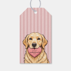 Süßer Hund mit Herz Frohen Valentinstag Geschenkanhänger