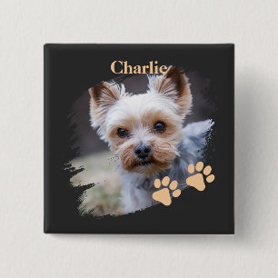 Süßer Hund mit individuellem Namen Button