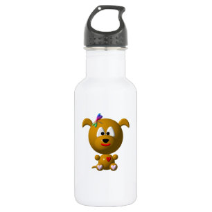 Süßer Hund mit Libelle Trinkflasche