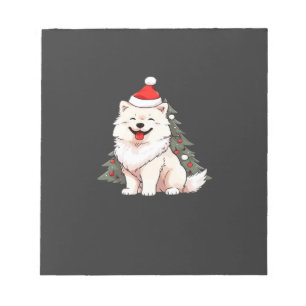 Süßer Hund mit Santa-Hut und Weihnachtsbaum Clas Notizblock
