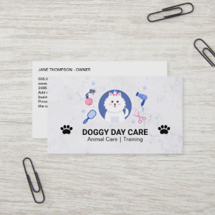 Süßer Hund Pflegewerkzeuge für Hundefriseure Visitenkarte