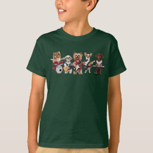 Süßer Hund Rock Band Kinder T-Shirt