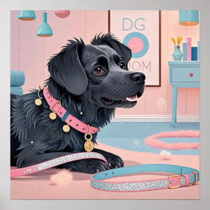 Süßer Hund rosa blau glitzernd Hundemama Poster