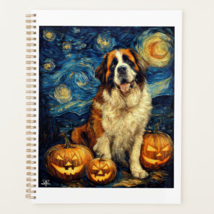 Süßer Hund Saint Bernard Halloween Jack O Lantern  Planer
